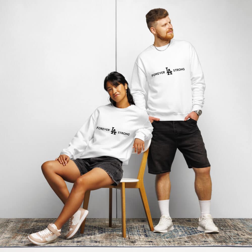 Unisex Forever LA Strong Sweatshirt Black Font - Image 2