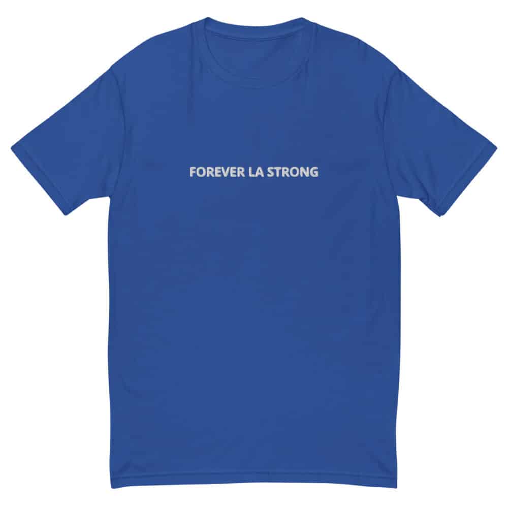 Men's Forever LA Strong Embroidered Fitted Short Sleeve T-shirt - Image 7