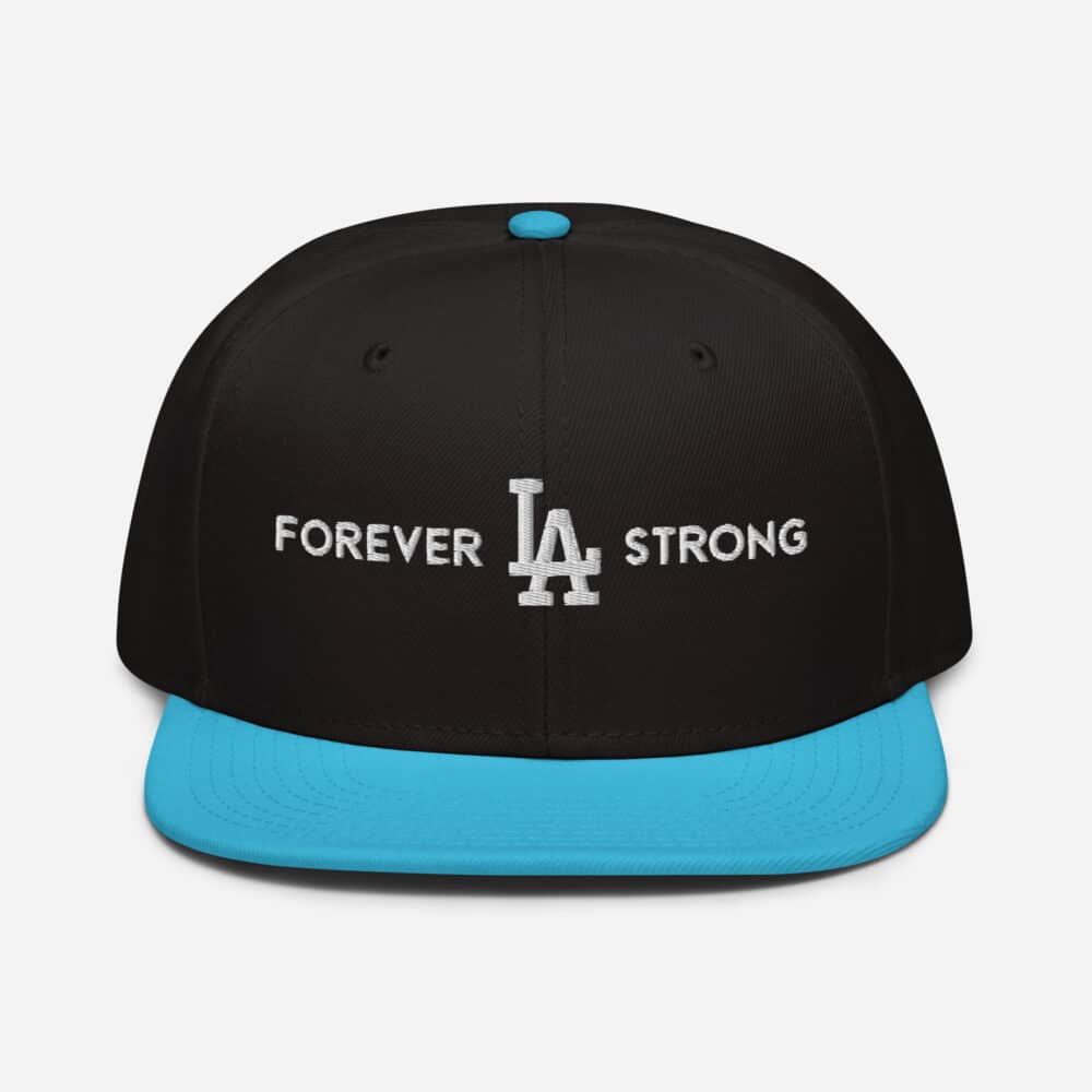 Forever LA Strong Snapback Hat Embroidered White Text - Image 4