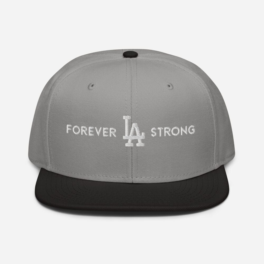 Forever LA Strong Snapback Hat Embroidered White Text - Image 7