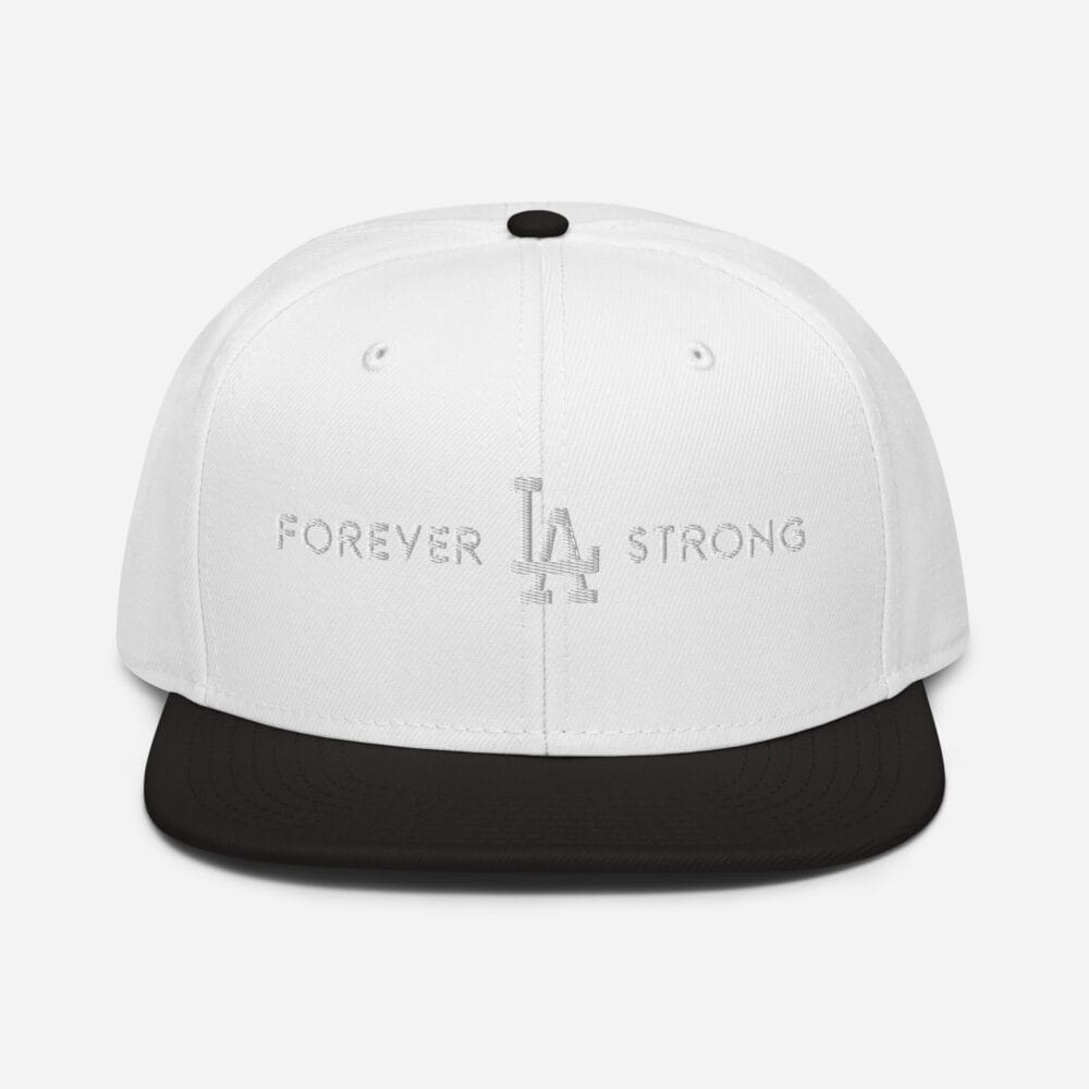 Forever LA Strong Snapback Hat Embroidered White Text - Image 8