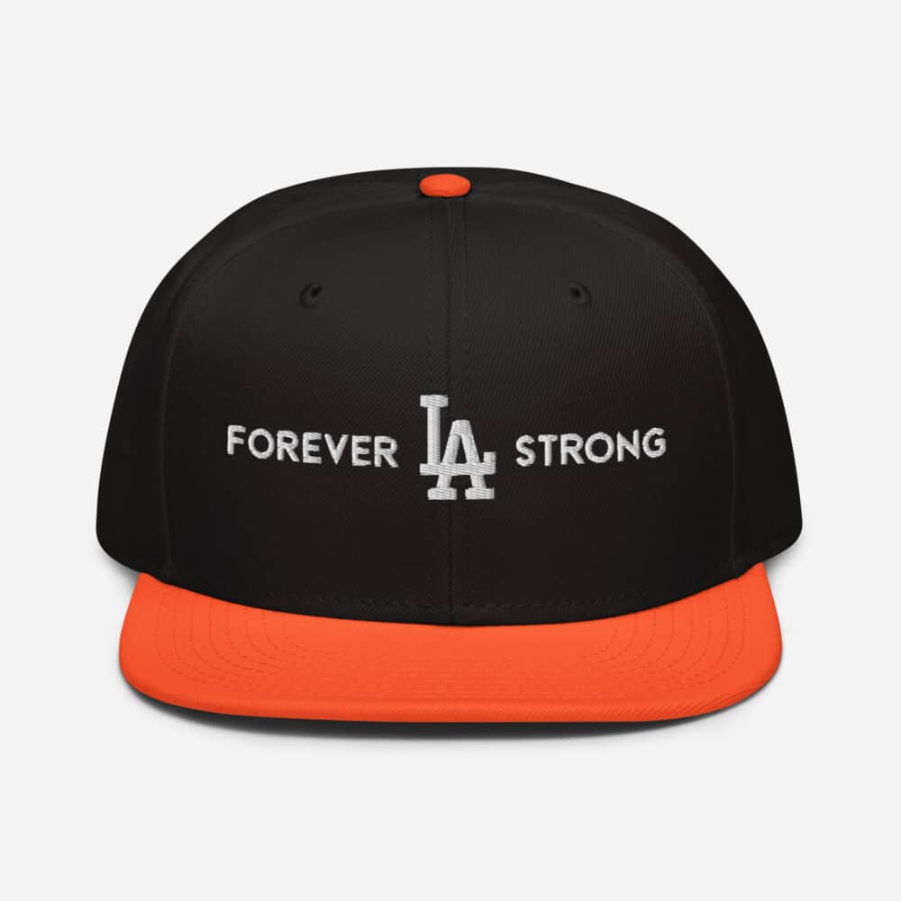 Forever LA Strong Snapback Hat Embroidered White Text - Image 12