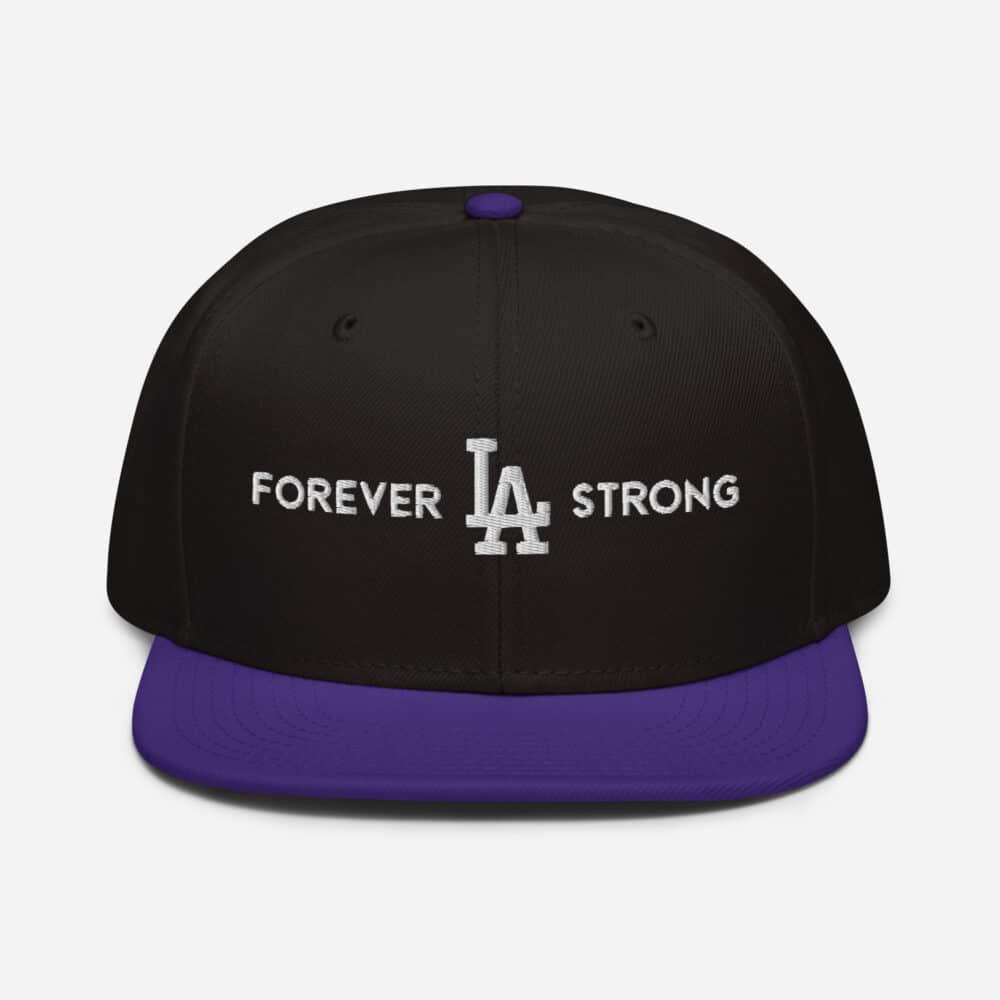 Forever LA Strong Snapback Hat Embroidered White Text - Image 13