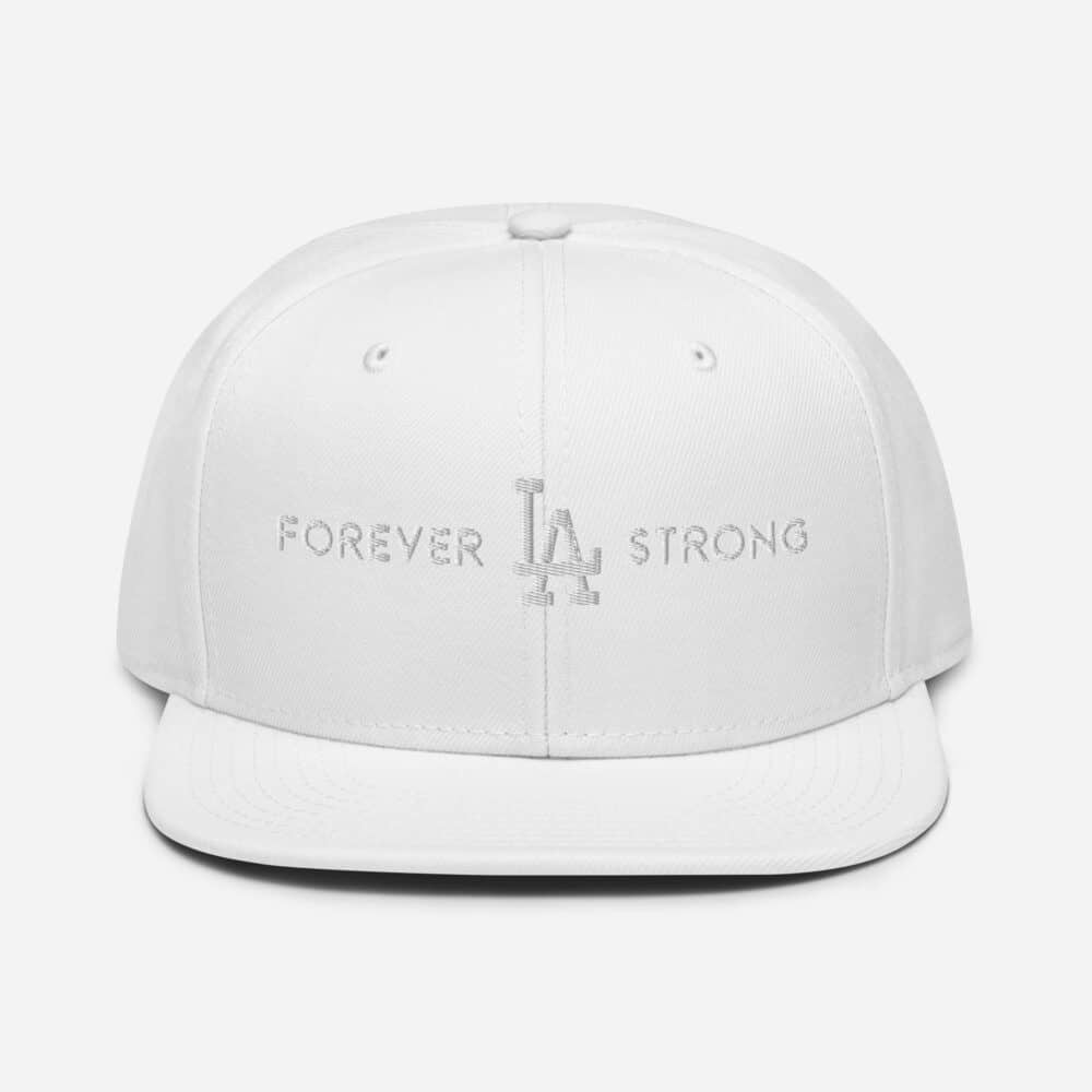 Forever LA Strong Snapback Hat Embroidered White Text - Image 16