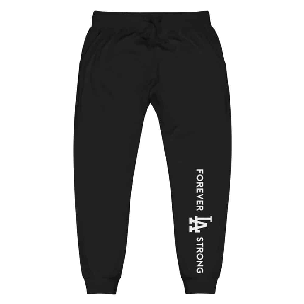 Unisex Forever LA Strong fleece sweatpants White Text - Image 9