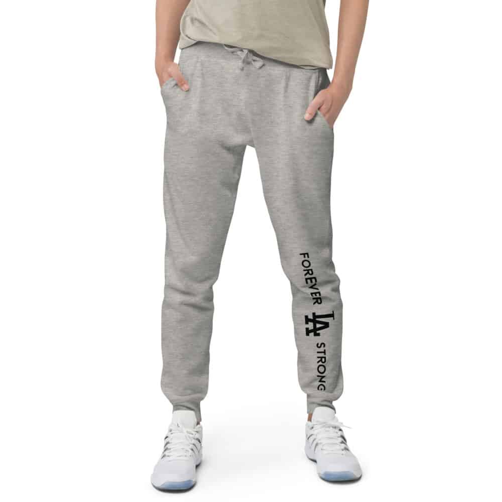 Unisex Forever LA Strong fleece sweatpants Black Text - Image 7