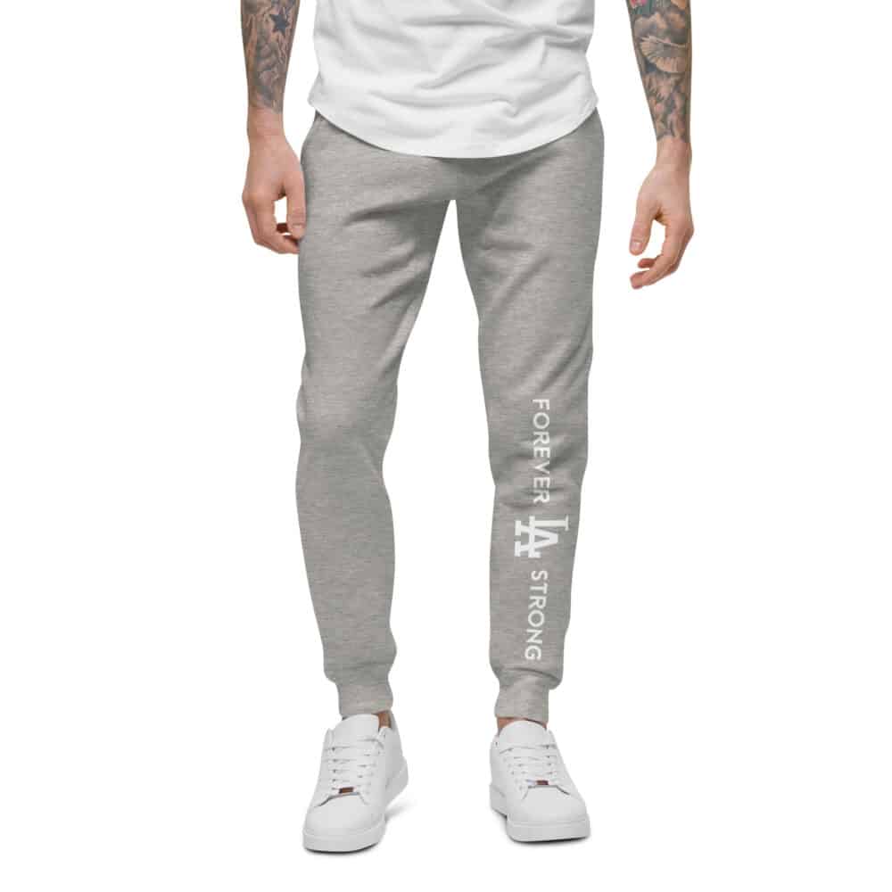 Unisex Forever LA Strong fleece sweatpants White Text - Image 7