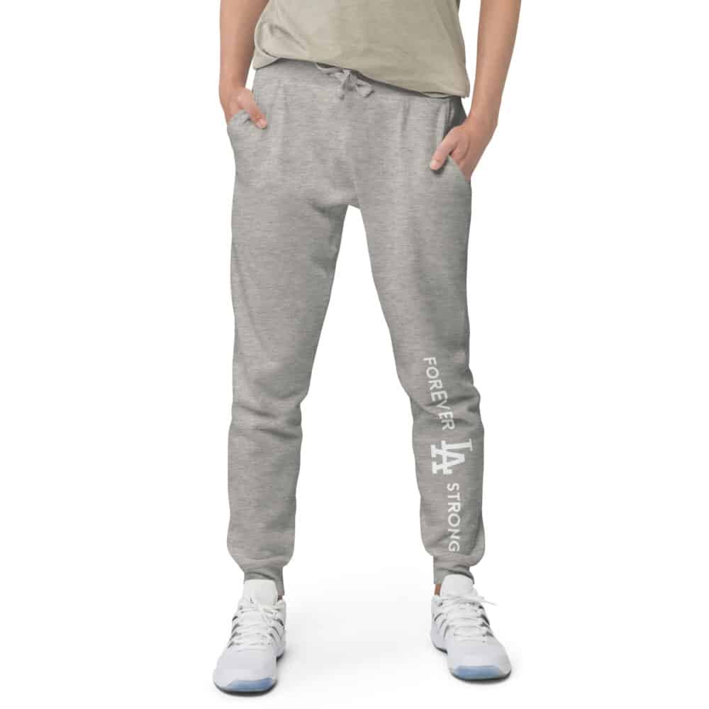 Unisex Forever LA Strong fleece sweatpants White Text - Image 11