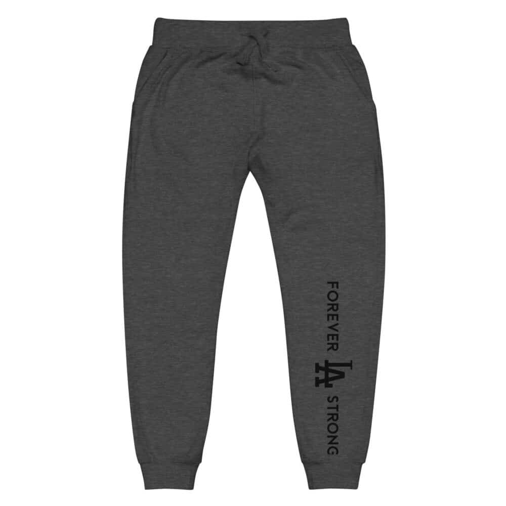 Unisex Forever LA Strong fleece sweatpants Black Text - Image 9