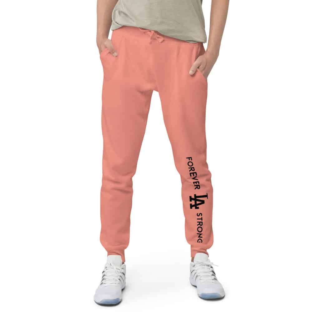 Unisex Forever LA Strong fleece sweatpants Black Text - Image 12