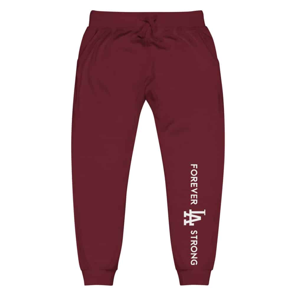 Unisex Forever LA Strong fleece sweatpants White Text - Image 15