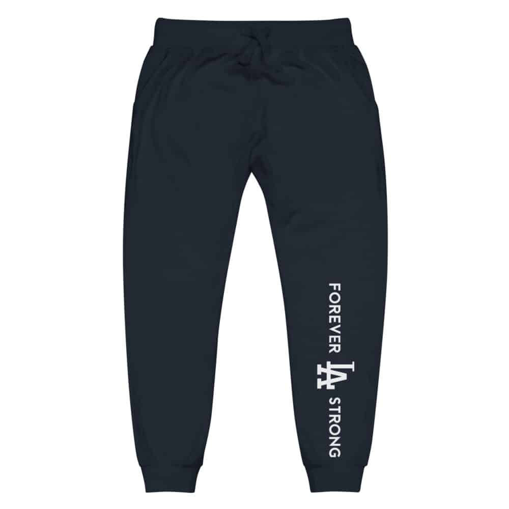 Unisex Forever LA Strong fleece sweatpants White Text - Image 17