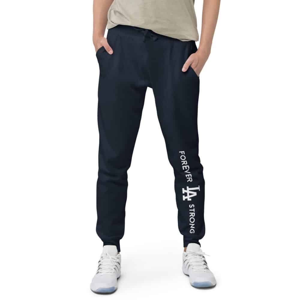 Unisex Forever LA Strong fleece sweatpants White Text - Image 18