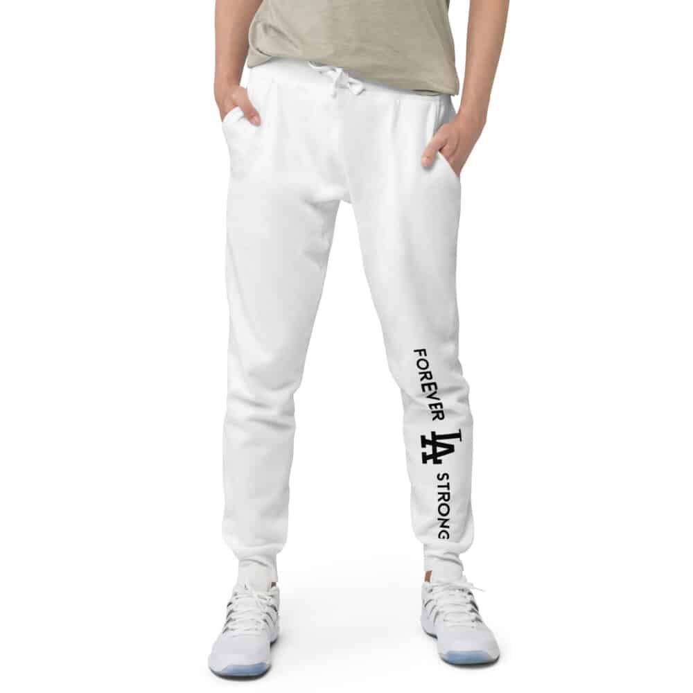 Unisex Forever LA Strong fleece sweatpants Black Text - Image 18