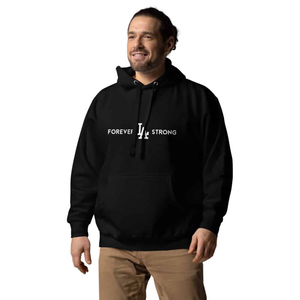 Unisex Forever LA Strong Hoodie White Text - Image 2