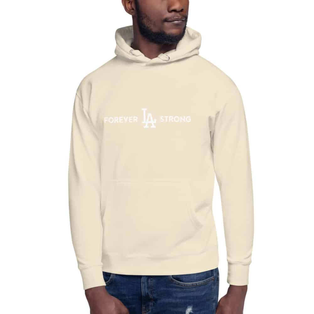 Unisex Forever LA Strong Hoodie White Text - Image 6