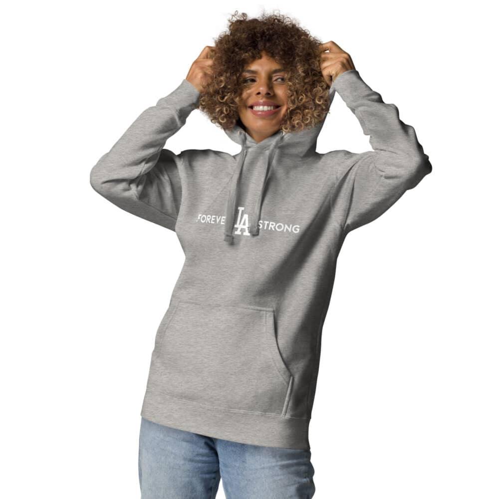 Unisex Forever LA Strong Hoodie White Text - Image 3