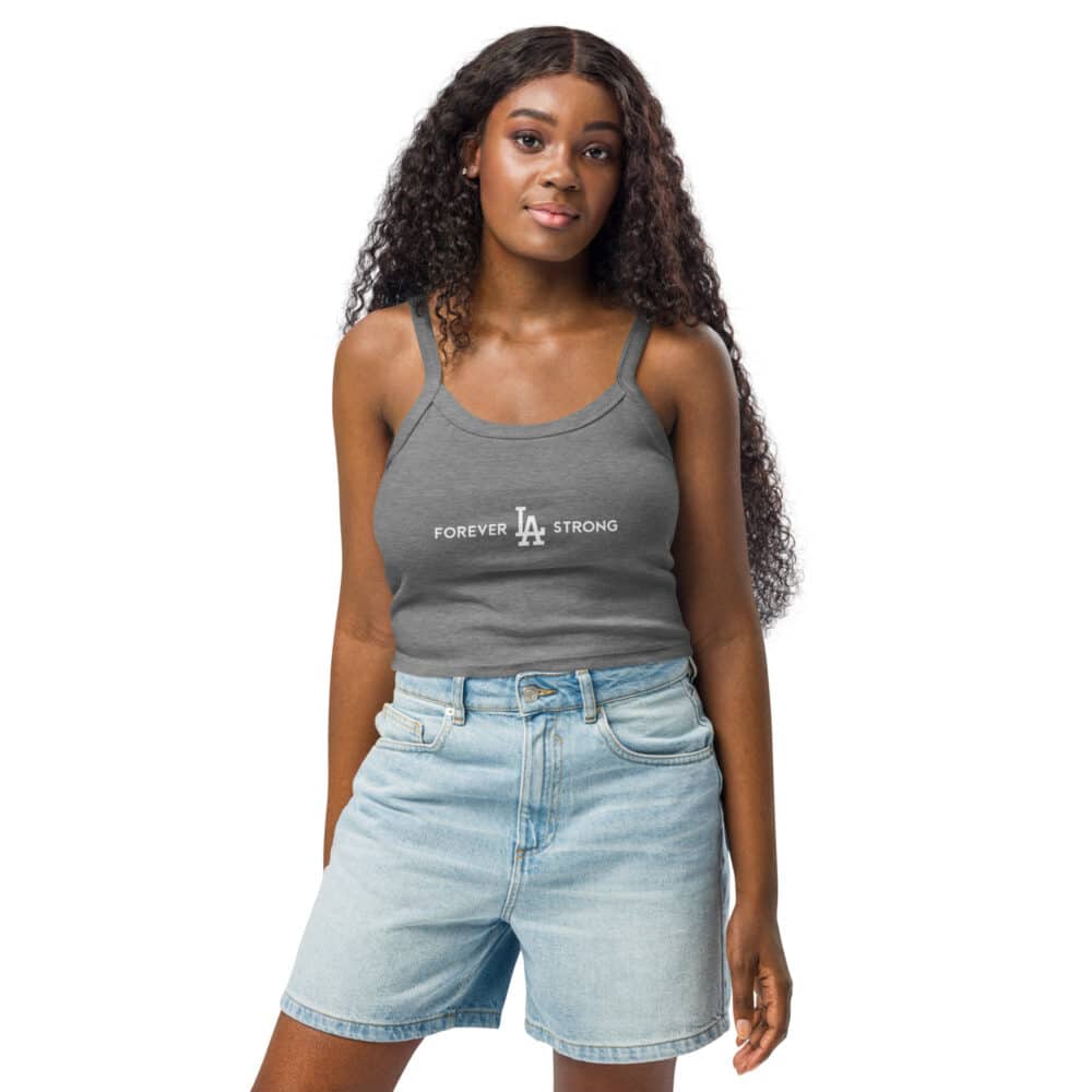 Women’s Forever LA Strong Tank Top White Text - Image 2