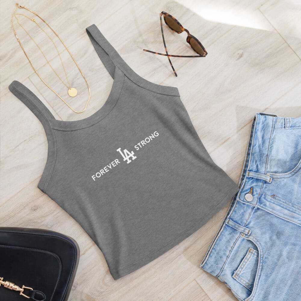 Women’s Forever LA Strong Tank Top White Text - Image 6