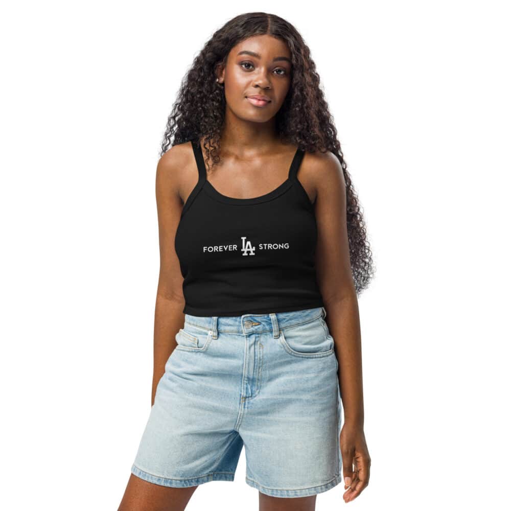 Women’s Forever LA Strong Tank Top White Text